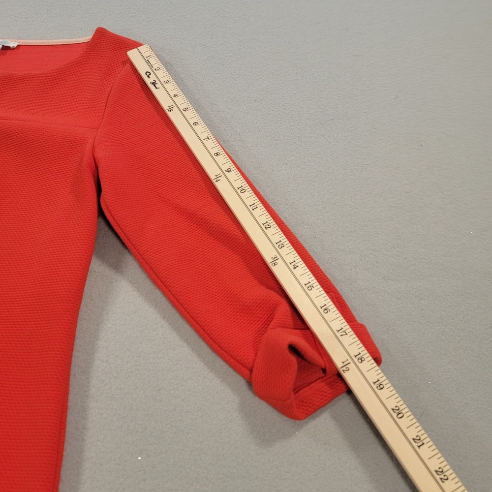Boden Textured Shift Dress Coral‎ Red 3/4 Sleeve Mod Preppy Classic Women's US 8 - Picture 9 of 11